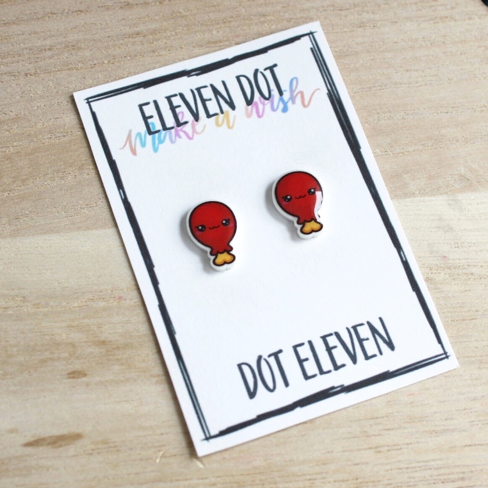 Kawaii Turkey Leg Meat Food BBQ July 4th Earrings - Picture 1 of 8